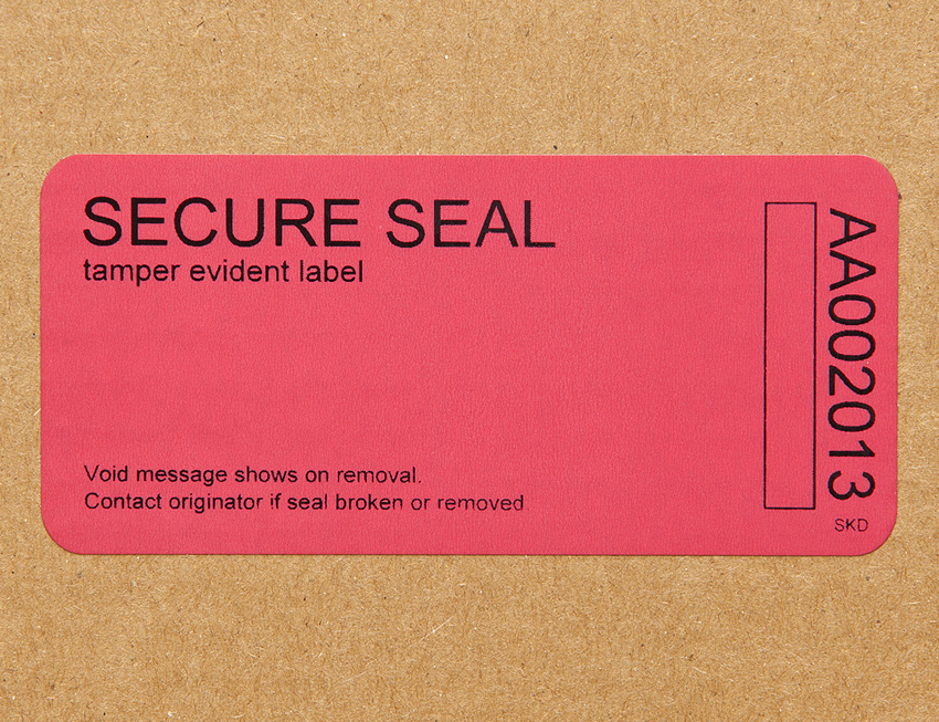 SK8402 tamper void label no peel